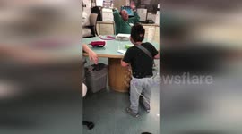 Boy, 6, celebrates with nurses on first anniversary of his heart transplant