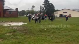 Army rescue pregnant mother from flooded home in Brazil