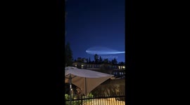 Falcon 9 rocket launch creates stunning sky sight over Big Bear Lake in California, USA