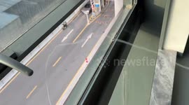 Smoke moves downward instead of rising in Guangdong, China