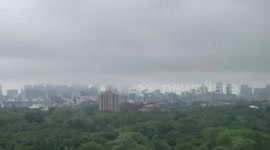 Morning Fog Lifts Over Cambridge from Elevated Viewpoint