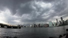A Severe Warned Thunderstorm Moves Over New York City Time Lapse