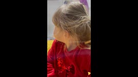 Toddler's manicure adventure in the elder sister's room unveils a chaos of creativity.