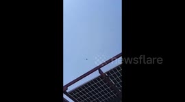 Syria: The moment Israeli aircraft targeted an Iranian drone in the skies of Tafas city in the western Daraa countryside, bringing the number of drones targeted in the Daraa skies to seven in less than an hour