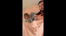 Adorable princess smacks dad with toy after he tells her off