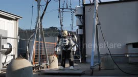 Jet-powered humanoid robot takes flight in Italy