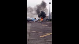 Ground vehicle catches fire at airport in the Congo