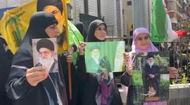 Lebanon: Protesters in Beirut rally against Israeli strikes on Iran following Friday prayers