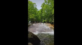 Sliding down a waterfall in North Carolina will be the highlight of your trip! Sliding rock waterfall in Pisgah National forest is a must do this summer.