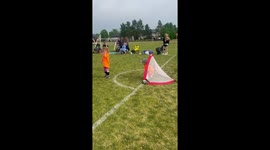 Toddler Goalie's Reaction Slightly Delayed