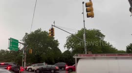 US: Power outage after the storm in Queens, NY