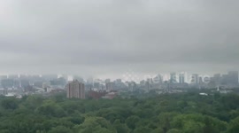 US: Low Clouds Drift Over Boston Skyline