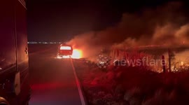 US: Firefighters Contain Massive Blaze As Vehicle Ignites Vegetation Fire In Fairfield