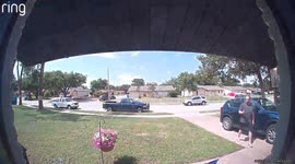 Man Seen on Ring Camera Taking Flowers From the Front Porch