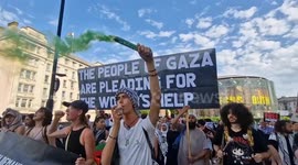 Direct action group Youth Demand block Waterloo Bridge in call for the British government to stop arming Israel