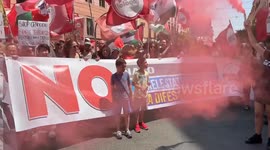 Italy: Thousands rally in Rome for Gaza, protest Europe's rearmament