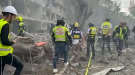 Israel: Emergency Teams Respond to Missile Strike in Tel Aviv