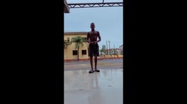 Calisthenics fail as hand slips during handstand spin in Ibadan, Nigeria