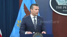 US: Pentagon Chief Hegseth and military commander Caine respond to media after Iran strike