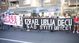 Serbia: Belgrade protesters condemn Serbia’s arms exports to Israel