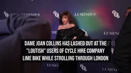Joan Collins rants about 'loutish' Lime bikers