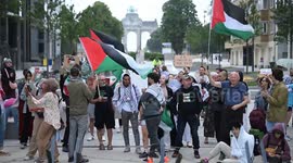 Belgium: Pro-Palestine demonstrators protest outside EU Council in Brussels