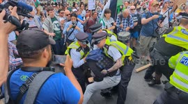 Palestine Action protesters clash with police as activists set to be 'banned' as terror group