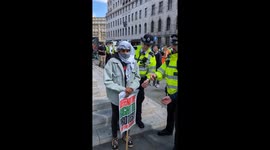 Woman arrested during Palestine Protest