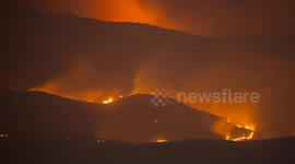 Gripping nighttime timelapse of destructive wildfire burning through Boise Valley