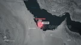 Qatar: MOTION GRAPHICS - Iran launches missile attacks at US airbase in Qatar (2)