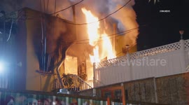 US, Los Angeles: West Adams Structure Fire