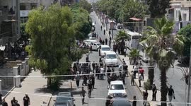 Syria: DRONE - Mass funeral held for victims of Damascus church attack