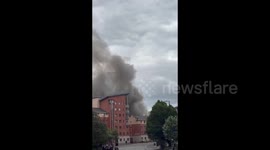 UK: Massive Fire Engulfs Historic Hotspur Press in Central Manchester