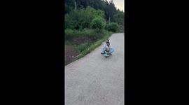 Siblings crash go-kart while hurtling downhill