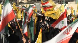 Lebanon: Hezbollah supporters demonstrate outside Iranian embassy in Beirut