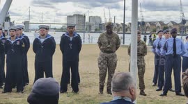 Household Cavalr performs at the Armed Forces Day flag raising ceremony at City Hall, London, UK