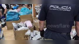 Police seize fake Louis Vuitton baseball caps among haul of fake goods in Madrid