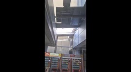 Glass roof collapses at airport in Spain