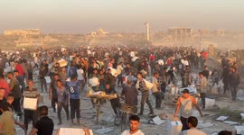 Gazans in Deir al-Balah receive humanitarian aid amid ongoing crisis