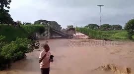 Heavy rains cause bridge collapse on highway in Venezuela