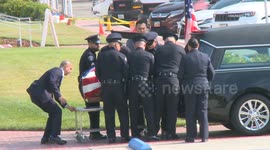 US, Los Angeles: Covina Baldwin Park Officer Samuel Riveros Body Transported to Ontario For Funeral Service