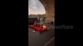 Eiffel Tower photoshoot cut short by deadly storm in Paris