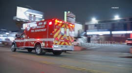 US, Los Angeles: Koreatown Fatal Motorcycle Vs Shopping Cart Pusher