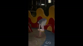 Boy falls off wiggly spring ride at playground in Sichuan, China