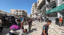 Israeli genocidal strike targets residential building in Gaza Strip