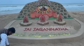 Sand Artist created beautiful art about Lord Jagannath Rath Yatra on Puri, Orisha