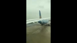 Passengers scream as plane's wing hits another aircraft's tail before takeoff