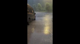 Marble-sized hail pelts workplace during storm in Atlanta, Georgia
