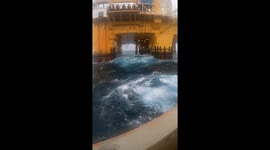 Huge Cold Waves Go Over the Side of the Boat