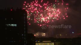 Scarlet sails fireworks finalized the Proms in St.Petersburg, Russia